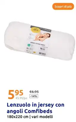 Action Lenzuolo in jersey con angoli Comfibeds offerta