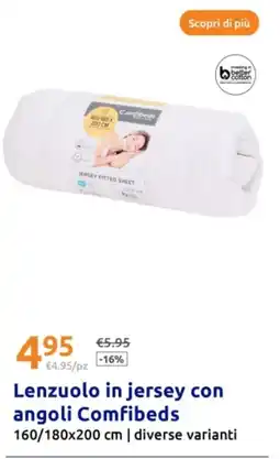 Action Lenzuolo in jersey con angoli Comfibeds offerta
