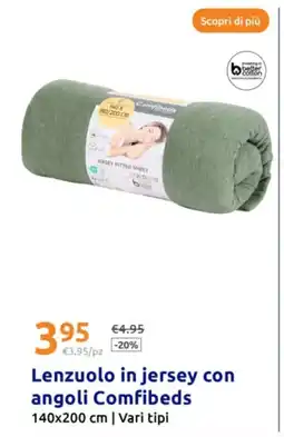 Action Lenzuolo in jersey con angoli Comfibeds offerta