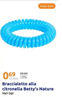Action Braccialetto alla citronella Betty's Nature offerta