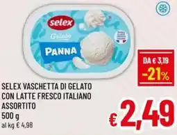A&O Selex vaschetta di gelato con latte fresco italiano assortito offerta