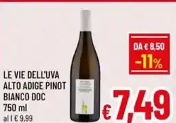 A&O Le vie dell'uva alto adige pinot bianco doc offerta