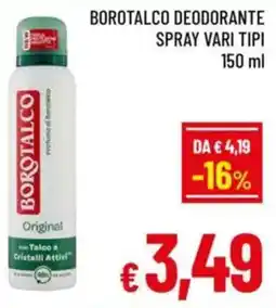 A&O Borotalco deodorante spray vari tipi offerta