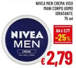 A&O Nivea men crema viso mani corpo uomo idratante offerta