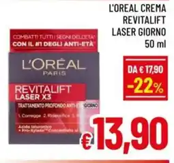 A&O L'oreal crema revitalift laser giorno offerta