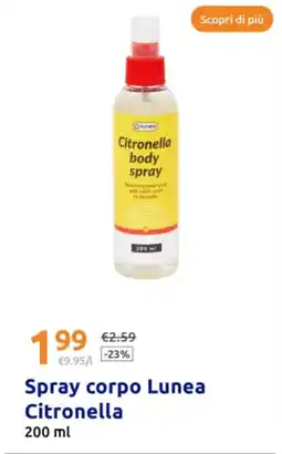 Action Spray corpo Lunea Citronella offerta
