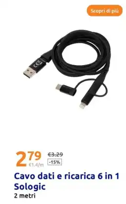 Action Cavo dati e ricarica 6 in 1 Sologic offerta