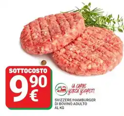 Supermercati Gulliver Svizzere/hamburger di bovino adulto offerta
