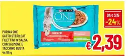 A&O Purina one gatto sterilcat filettini in salsa con salmone e tacchino busta offerta