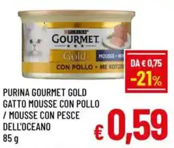 Purina gourmet gold gatto mousse con pollo / mousse con pesce dell'oceano