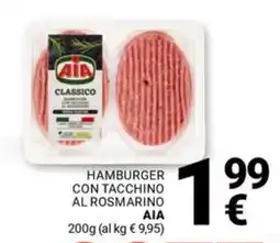 Supermercati Gulliver Hamburger con tacchino al rosmarino AIA offerta