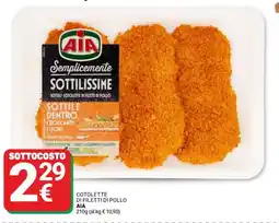 Supermercati Gulliver Cotolette di filetti di pollo AIA offerta