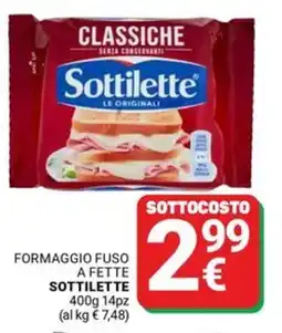 Supermercati Gulliver Formaggio fuso a fette SOTTILETTE offerta