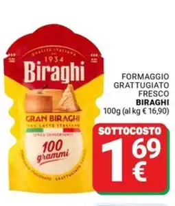 Supermercati Gulliver Formaggio grattugiato fresco BIRAGHI offerta