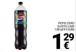 Supermercati Gulliver Pepsi zero gusto lime offerta