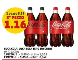 PENNY Coca cola, coca cola zero zuccheri offerta