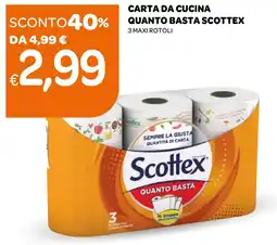 Ekom Carta da cucina quanto basta scottex 3 maxi rotoli offerta