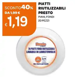 Piatti riutilizzabili presto piani, fondi 20 pezzi