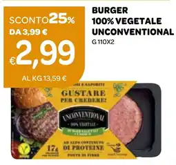 Burger 100% vegetale unconventional