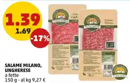 Salame milano, ungherese a fette