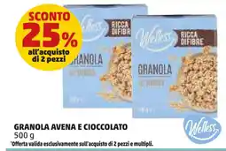 PENNY Welless granola avena e cioccolato offerta