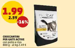 PENNY Croccantini per gatti active con pollo e riso offerta