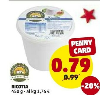 PENNY Ricotta 450 g offerta