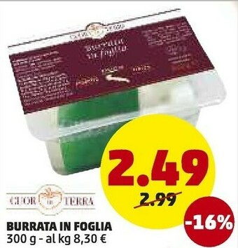 PENNY Burrata in foglia 300 g offerta