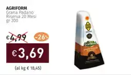 Prezzemolo e Vitale AGRIFORM Grana Padano Riserva 20 Mesi offerta