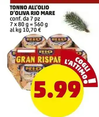 PENNY Tonno all'olio d'oliva gran risparmio offerta