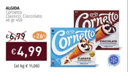 Prezzemolo e Vitale ALGIDA Cornetto Classico, Cioccolato offerta