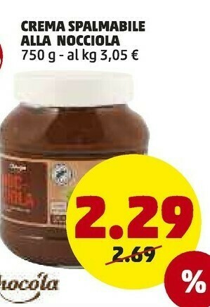 PENNY Crema spalmabile alla nocciola 750 g offerta