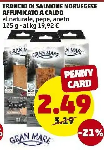Trancio di salmone norvegese affumicato a caldo al naturale 125 g