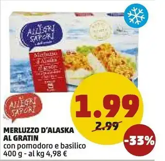 PENNY Merluzzo d'alaska al gratin con pomodoro e basilico offerta