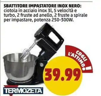 Sbattitore impastatore inox