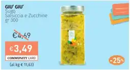 Prezzemolo e Vitale GIU' GIU' Sugo Salsiccia e Zucchine offerta