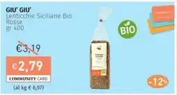 Prezzemolo e Vitale GIU' GIU' Lenticchie Siciliane Bio Rosse offerta