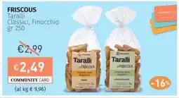 Prezzemolo e Vitale FRISCOUS Taralli Classici, Finocchio offerta