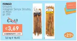 Prezzemolo e Vitale FONGO Grissini Integrali Senza Strutto, al Mais offerta