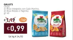 Prezzemolo e Vitale GALLO'S Chips di Riso Integrale con Sale Marino, di Riso Rosso e Paprika offerta