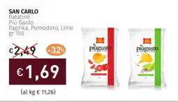 Prezzemolo e Vitale SAN CARLO Patatine Più Gusto Paprika, Pomodoro, Lime offerta