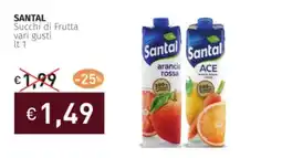 Prezzemolo e Vitale SANTAL Succhi di Frutta vari gusti offerta