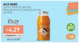 Prezzemolo e Vitale ALCE NERO Succo 100% Frutta Bio Mela/Arancia/Carota/Limone offerta