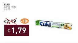 Prezzemolo e Vitale CUKI Carta Frigo mt 16 offerta