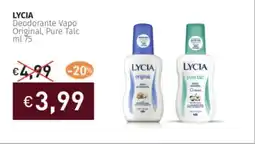 Prezzemolo e Vitale LYCIA Deodorante Vapo Original, Pure Talc offerta