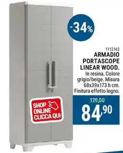 Cfadda Armadio portascope linear wood. offerta