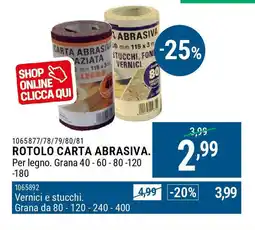 Cfadda Rotolo carta abrasiva offerta