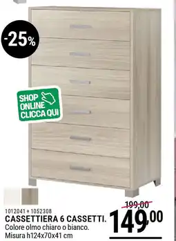 Cfadda Cassettiera 6 cassetti offerta