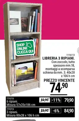 Cfadda Libreria 3 ripiani offerta