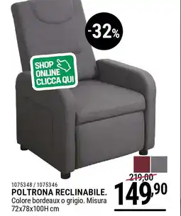 Cfadda Poltrona reclinabile offerta